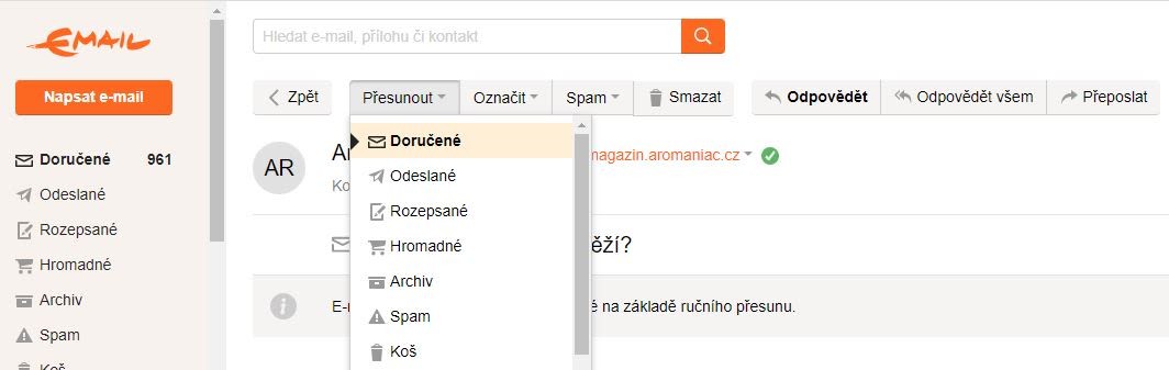 Přesun Aromagazínu z hromadné do doručené pošty