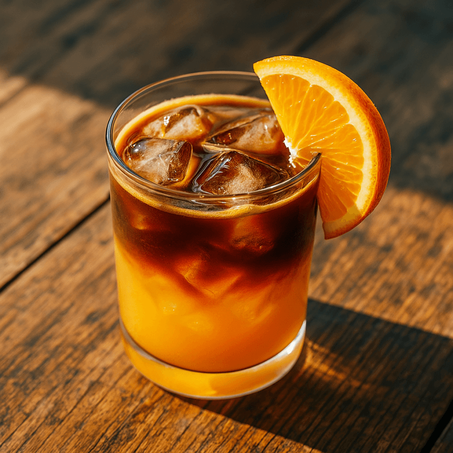 Espresso s pomerančovým džusem